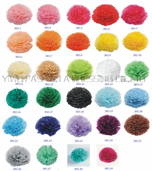 29 Farver!! Silkepapir pink og blå pompoms party dekorationer 16tommer(40cm) 5piece/masse papir blomster rose bolde
