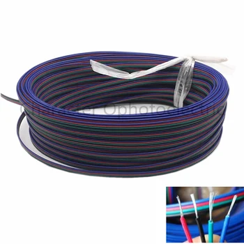 2m-5m-10M 20m 50 m 4 Pin Udvidelse RGB+Sort Ledning Stik Kabel Til DC12V Strip light