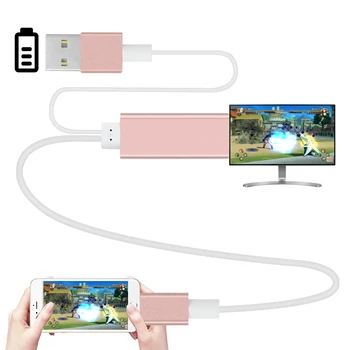 2m HDMI HDTV Adapter AV kabel USB-Kabel til lyn USB til HDMI HD1080P Til iPhone 5 5S 6 6 plus 6S 7 Support, TV &hdmi-funktion