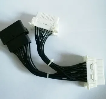 2stk 16 Pin Udvidet OBD-II Splitter Adapter Mandlige og Kvindelige Dual Y-Stik OBD2 Kabel extender interface line