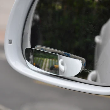 2stk 360 Graders Justerbar Glas Rammeløs Rearview Bil bakspejl Vende Vidvinkel Ekstra Blind vinkel Spejl