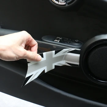 2stk 3D-Union Jack Stule Bil Indvendige dørhåndtag Mærkat Protecter Dekoration Til MINI Cooper F56 Car-Styling Tilbehør