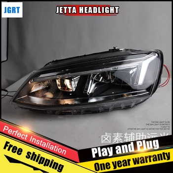 2STK Bil Stil LED-forlygter til VW Jetta 2012-2016 for Jetta lygte LED Linse Dobbelt Stråle H7 HID Xenon, bi-xenon optik