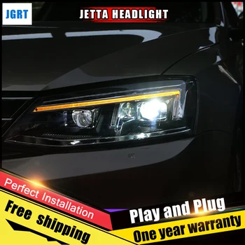 2STK Bil Stil LED-forlygter til VW Jetta 2012-2016 for Jetta lygte LED Linse Dobbelt Stråle H7 HID Xenon, bi-xenon optik