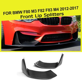 2STK Car-Styling kulfiber Front Læbe Splitter Klap Cupwings for BMW 3Series F80 M3 4Series F82 F83 M4 Kofanger 2012-2017