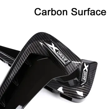 2stk Carbon fiber ABS Bil forskærm Side luftskrue Dække Trim Til BMW X-Serien X5 F15 X5M F85 Haj Gæller Side Vent Mærkat
