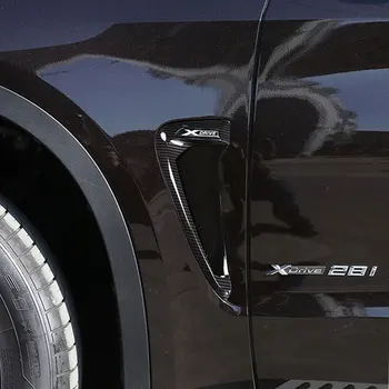 2stk Carbon fiber ABS Bil forskærm Side luftskrue Dække Trim Til BMW X-Serien X5 F15 X5M F85 Haj Gæller Side Vent Mærkat