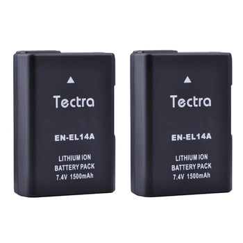 2stk DA-EL14A EN-EL14-Batteri Batería + LCD-Dual USB Oplader til Nikon D3400 D3300 D3100 D5600 D5100 D5200 D3200 P7000 P7100