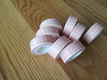 2STK Dejlig Pink Plaid washi tape masking tape DIY dekoration Scrapbooking Mærkat Mærkat Masking Tape Skolens Kontor Levering
