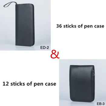 2STK Fountain Pen/Roller Pen Sort taske Farve Læder Lynlås Tilfældet for 36 Pens 12 Penne nye blyant taske