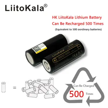 2stk HK LiitoKala Lii-50A 3,7 V 26650 5000mah Høj Kapacitet 26650-50A Li-ion Genopladeligt Batteri, til led Lommelygte