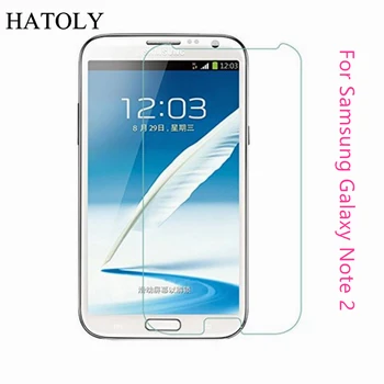 2STK Hærdet Glas Til Samsung Galaxy Note 2 Screen Protector til Samsung Galaxy Note 2 Film Til Samsung Note 2 Glas HATOLY