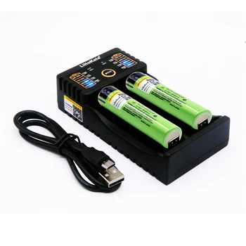2stk Liitokala 3,7 V 3400mAh 18650 Li-ion Genopladeligt Batteri (IKKE PRINTET) + Lii-202 USB-26650 18650 AAA AA Smart Oplader