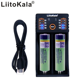 2stk Liitokala 3,7 V 3400mAh 18650 Li-ion Genopladeligt Batteri (IKKE PRINTET) + Lii-202 USB-26650 18650 AAA AA Smart Oplader
