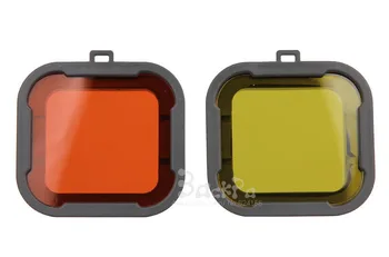 2STK /Masse Gul & Rød farve, UV polariserende linse filter for mini-videokamera til GoPro hero 4 3+