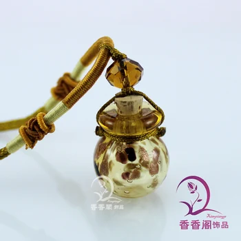 2stk Murano Glas Parfume Bolden Halskæder (med ledning), parfume hætteglas halskæde, æterisk olie flaske halskæde