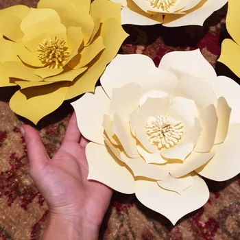 2stk Papir Blomst Skabelon, DIY kit og Blomsten Center lav dit eget papir blomst komplet kit | Giant papir blomst DIY-den fulde pakke