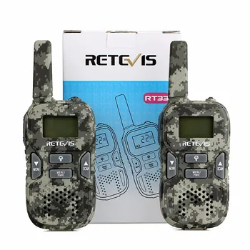 2stk Retevis RT33 Mini-Walkie Talkie for Børn Barn Hf Radio 0,5 W PMR FRS/GMRS 8/22CH VOX TOT-Lommelygte LCD-Display PMR446 Gave
