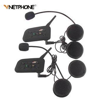 2STK Vnetphone V6 Motorcykel Bluetooth-Hjelm Intercom Headset 1200 M Moto Trådløse BT Interphone for 6 Ryttere Intercomunicador