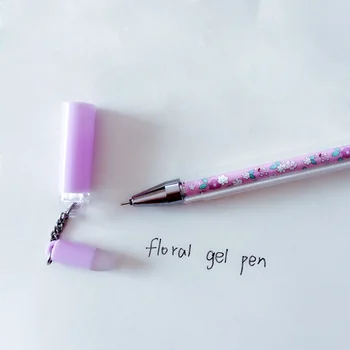 2X Friske Søde Blomst Gel Pen Sletbare at Skrive Underskrive Pen Skolens Kontor Forsyning Studerende Papirvarer Sort Blæk 0,5 mm Kids Gave
