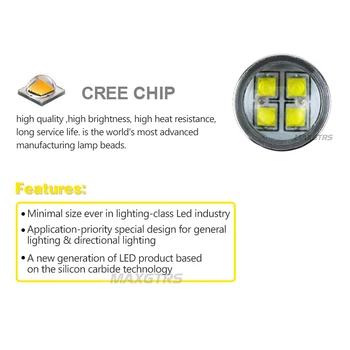 2X H15 CREE LED Chip 80W Bil Automatisk DRL kørelys tågelys Udskiftning af Pære, 6000-6500K Ren Hvid/Rød/Gul DC12-24V