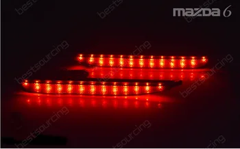 2x sort Bageste Kofanger Reflektor LED Bremse Stop Lys GG 2003-2008 Mazda 6 Atenza Mazda6(CA171)