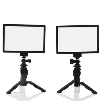 2x Viltrox L116T Video Studio LED Kamera Lys LCD-Display Bi-Color Dæmpbar + 2x Folde Håndholdte Stativ og Stå, for DSLR-Foto