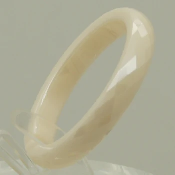 3,5 mm bredde sjælden perle elfenben farve klassiske multi facett hi-tech ridse bevis keramik ring