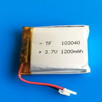 3,7 V 1200mAh lipo lithium polymer genopladeligt batteri 103040 for MP3-GPS-navigator, DVD-optager headset e-bog kamera