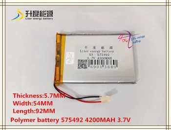3,7 V 4200mAh 575492 Polymer lithium-ion / Li-ion batteri til POWER BANK tablet pc dvr GPS, mobiltelefon, MP4 HØJTTALER