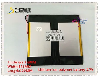 3,7 V 9900mAH SD 36146120 Polymer lithium-ion / Li-ion batteri til tablet pc,GPS,mobiltelefon,højttaler,PIPO,