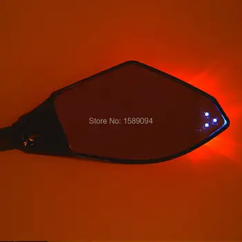 3 Blå Punkt LED Pil Motorcykel LED, der er Integreret Blinklys blinklys Gloss Sæt Spejle Til HONDA VFR 800 400 RVF RC51