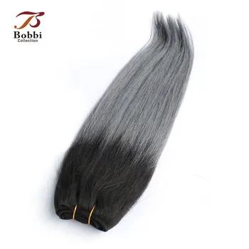 3 Bundter Ombre Hair Weave Bundter To Tone T-1B, Mørke Grå Farvet Brasilianske Lige Human Hair Extension Bobbi Samling