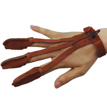 3 fingre Finger Vagt Bueskydning Beskytte Handske Udendørs Skydning Handske til Recurve Compound Bue Jagt Gratis Fragt