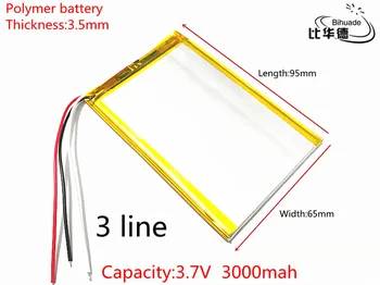 3 line-Gratis fragt 1stk/masse 3,7 V 3000mAh Lithium Tablet-polymer batteri til Tablet PC / MID PDA 356595 SD356595