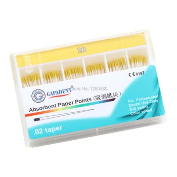 3 Pakker(600 Stk.) Dentale Materialer Stærk Absorption Ren Bomuld Fiber Absorberende Papir Point #20 Tandlæge Produkter