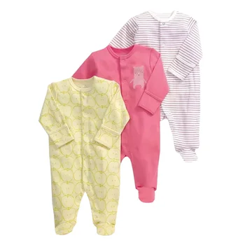 3 STK Baby Sparkedragt Lange Ærmer Bomuld Baby Pyjamas Tegnefilm Trykt Nyfødt Baby, Piger, Drenge Tøj, Baby Tøj til Nyfødte