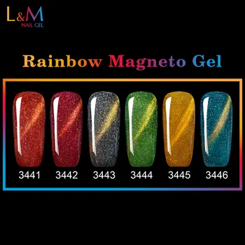 3 Stk Masse Cat Eyes Gel Professionel UV-Neglelak Kunst Manicure UV-Farve Negle Soak Off Rainbow Magneto Farverige Polermidler
