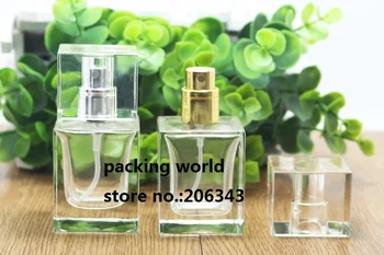 30 ML kvadratisk form gennemsigtig klart glas flaske parfume forstøver flaske der bruges til parfume emballage eller sprøjte parfume