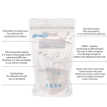 30 PC ' Mor Baby Forsyninger modermælk opbevaringspose 200 ML fødevaregodkendt Polyethylen Mødres Baby Opbevaring Mælk Pose