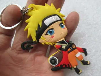30 stk/masse Hot anime Naruto nøglering figur Uzumaki Naruto pvc-nøglering, 7cm-sidet til taske vedhæng gratis fragt