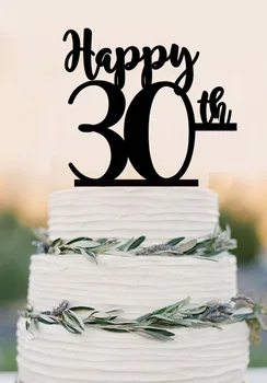 30 års fødselsdag Kage Topper,Happy 30th,akryl kage topper, 30-års fødselsdag part dekorationer