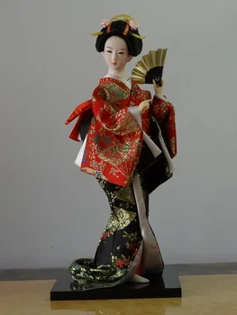 30cm Harpiks Statuette Etniske Japansk Geisha Dukker Kimono Dukker Belle Pige Dame Kollektion Hjem Dekoration Miniature Figurer