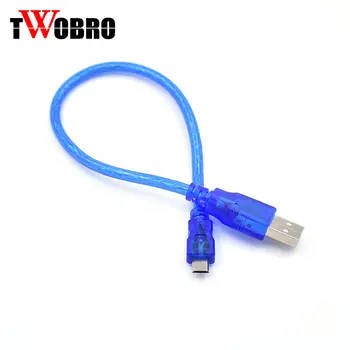 30cm Mikro-USB 2.0 datakabel USB-A til Mirco-B-Dobbelt Skærmning(Folie+Flettet) High Speed Blue