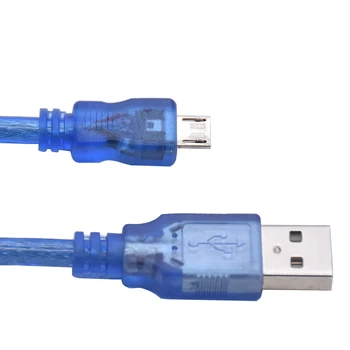 30cm Mikro-USB 2.0 datakabel USB-A til Mirco-B-Dobbelt Skærmning(Folie+Flettet) High Speed Blue