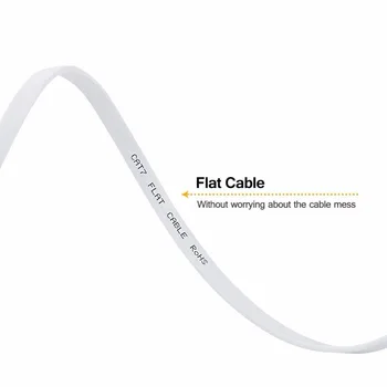 30m Cat7 Ethernet Fladskærms Patch netværkskabel, Skærmet (STP) med Snagless Rj45 Stik hvid farve