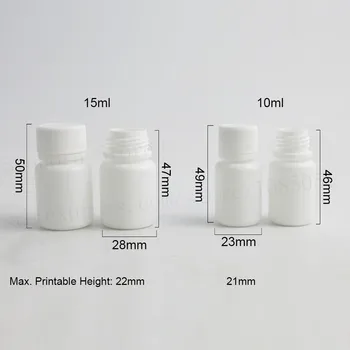 30pcs10ML 15 ML Hvid Polyethylen med Høj Massefylde Tom Pille Tablet Container Indehaveren Medicin Flasker