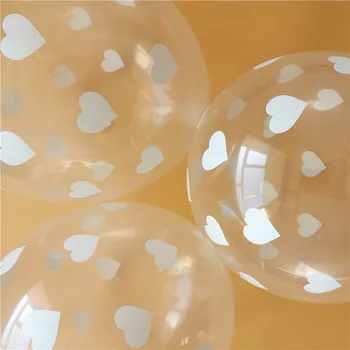 30stk 12 tommer blandet Klart dejlige Hjerte Romantiske Gennemsigtig helium-Balloner Bryllup Fødselsdag Part Indretning Valentines latex ballon