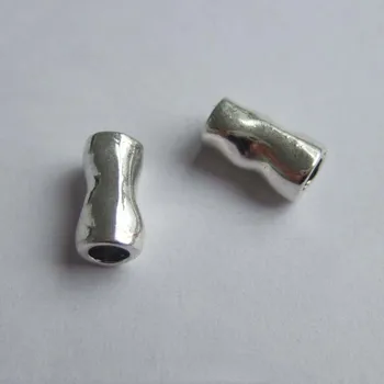 30stk Antik Sølv Slide Hamrede Røret Bar Perler Spacer Hul 3,5 mm For Runde Læder Halskæde armbånd Jewellry DIY