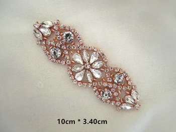 (30stk) Engros hånd beaded syning sølv krystal rhinestone applikationer patch til kjoler hovedbøjle DIY jern på WDD0206